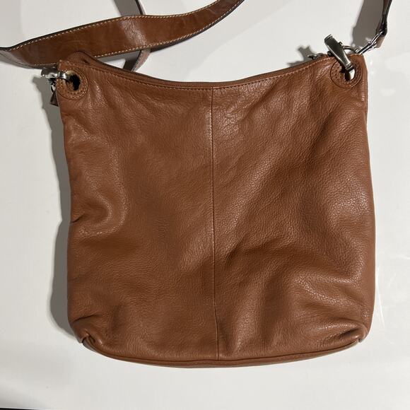 Great American Leatherworks Crossbody Purse Brown Side Zipper For Phone Tassel - Picture 3 of 5